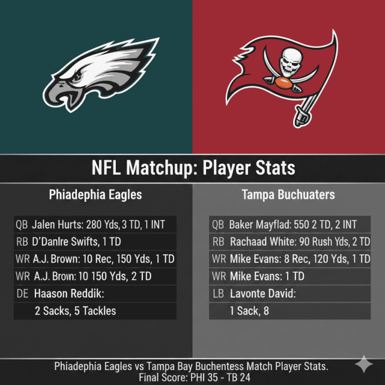 philadelphia eagles vs tampa bay buccaneers match player stats