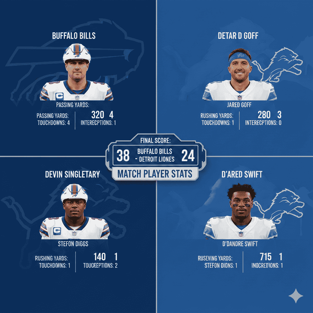 Buffalo Bills vs Detroit Lions Match Player Stats